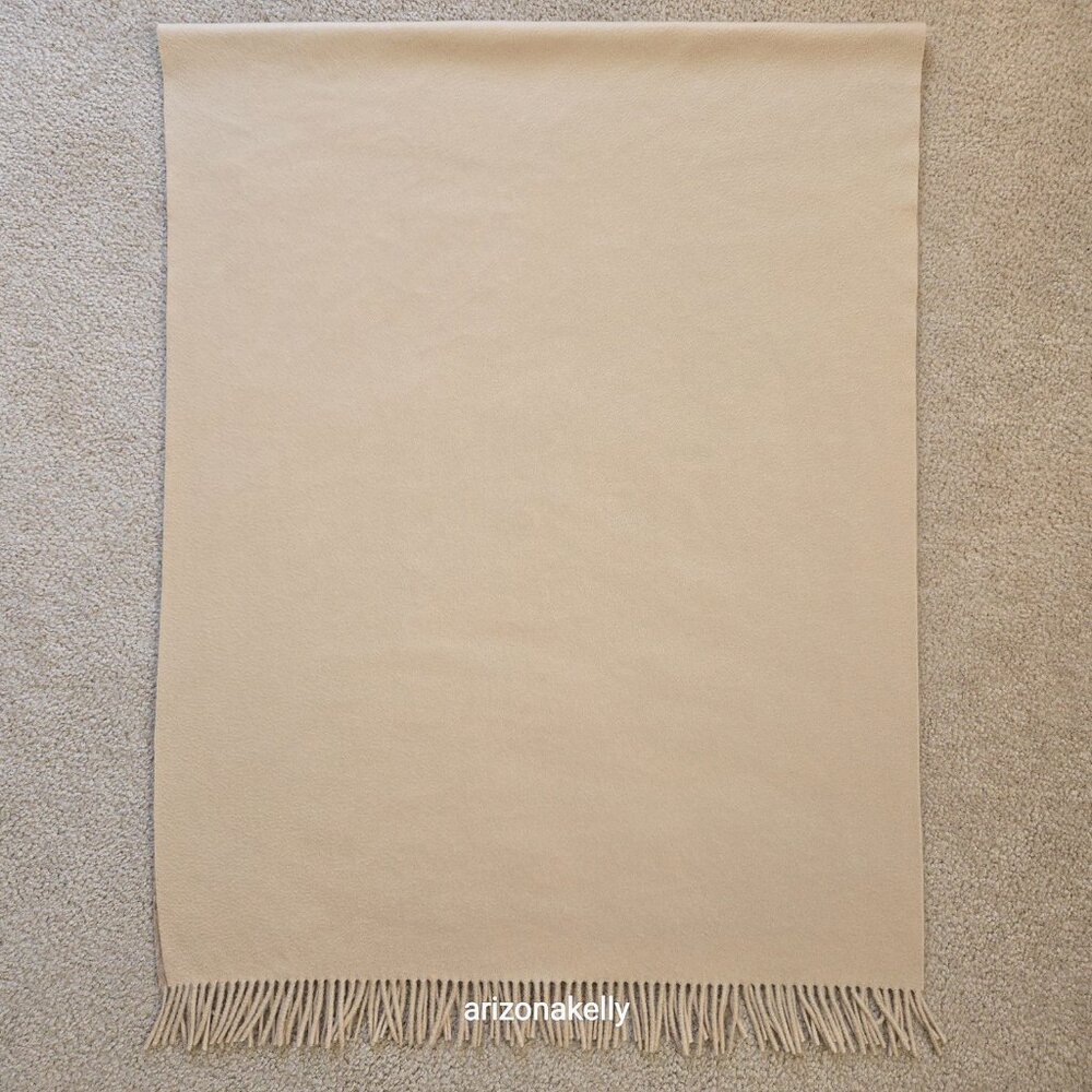 Loro Piana Cashmere Fringed Scarf Reversible Floral to Creme - Picture 14 of 17